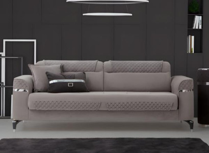 Dreisitzer Sofa 3 Sitzer Polstersofa Stoffsofa Grau Couch Moderne New