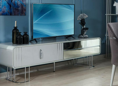 RTV Lowboard TV Ständer Sideboard Holz Holzschrank Weiß Wohnzimmer