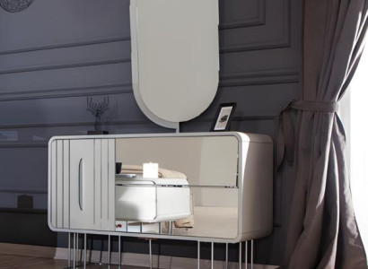 Kommode mit Spiegel Schminkkommode Schrank Holz Weiß Schlafzimmer Set