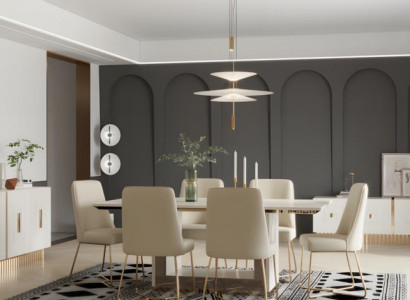 Essgruppe Essecke Esstisch Stühle Tisch 7tlg Beige Moderne Esszimmer