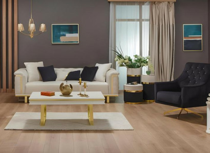 Garnitur Dreisitzer Sessel Beige Sofa Stoffsofa 2tlg Polstersofa Couch