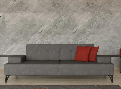 Moderne Zweisitzer Sofa 2 Sitzer Polstersofa Stoffsofa Couch Grau