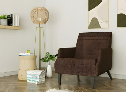 Sessel Einsitzer Sitzer Stoffsessel Polstersessel Braun Ohrensessel