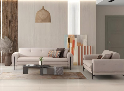 Luxus Sofagarnitur Dreisitzer Stoffsofas Polstersofa 2tlg Weiß Set