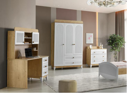 Kommode Kleiderschrank Schreibtisch praktisches Set  Kinderzimmer Schlafzimmer