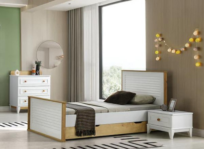 Garnitur Bett Schlafzimmer Kinderzimmer Set Möbel 3tlg Holz Garnitur Komplett