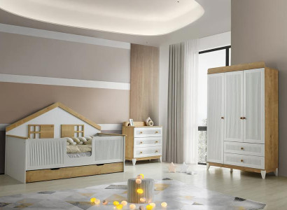 Kinderzimmer 3tlg.Set Kinderbett Kommode Kleiderschrank Modern möbel