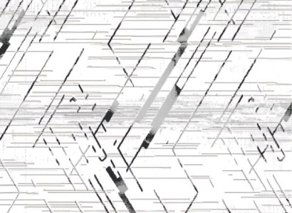 Wohnzimmerteppich Teppich Bodenteppich Grau Linien Muster Kurz Flor Weiß