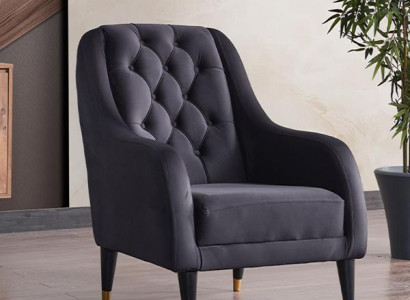 Sessel Design Couch Sofa Relax Hochwertig Textil Polster Sitzer Luxus Schwarz