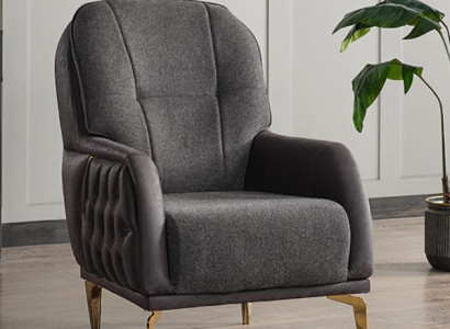 Sessel Design Couch Sofa Relax Hochwertig Textil Polster Sitzer Luxus Grau