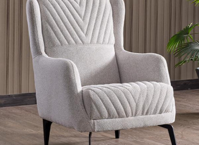 Sessel Weiß Design Couch Sofa Relax Hochwertig Textil Polster Sitzer Luxus