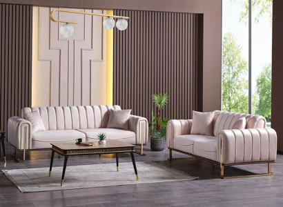 Hochwertig Beige Sofagarnitur 3 2 Sitzer Garnitur Design Moderne Sofa Couchen