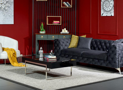 Wohnzimmer Sofagarnitur Chesterfield Sessel Luxus Couch Set Sofa 3 Sitze Sessel