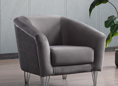 Sessel Design Couch Sofa Relax Hochwertig Textil Polster Sitzer Luxus Grau