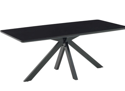 Esstisch Esszimmertisch Essecke Esszimmermöbel Tisch Metall Gold Schwarz