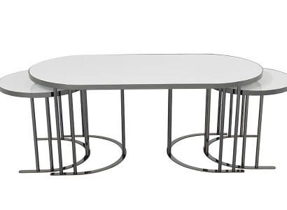 Wohnzimmertisch Set 3x Couchtisch Gold Kaffeetisch Beistelltisch Designer Tische