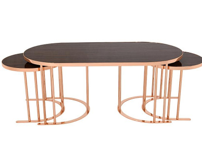 Set 3x Couchtisch Braun Kaffeetisch Beistelltisch Designer Wohnzimmertisch