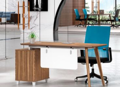 Braun-Weißer Schreibtisch Luxuriöse Arbeitszimmer Möbel Edler Holztisch