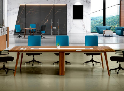 Großer Brauner Konferenztisch Luxuriöse Arbeitszimmer Möbel Edle Möbel