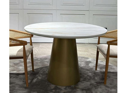 Deluxe runder Esstisch Holztisch Säulen Holztisch Essbereich Esstische Tische