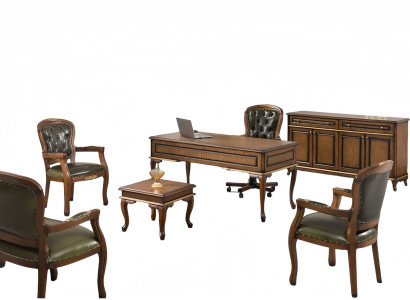 Chesterfield Sessel Sofa Couchtisch Arbeitszimmer Schreibtisch  Leder Sessel