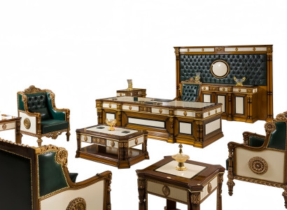 Set 8tlg Büro Zimmer Set Office Einrichtung Komplett Set Schreibtisch Konsole