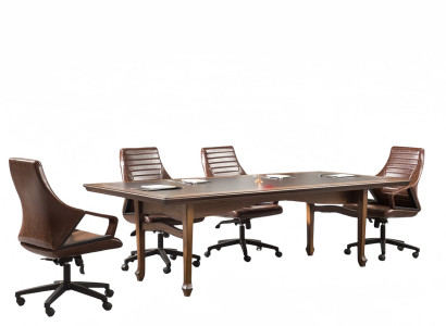 Besprechungstisch Garnitur Tisch Stuhlgruppe  Möbel Meeting  Esstisch 5 tlg