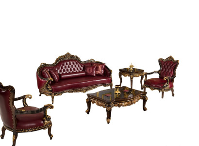 Leitungsbüro Garnitur Sessel Sofa Couchtisch Beistelltisch Führer Büro Set 5tlg