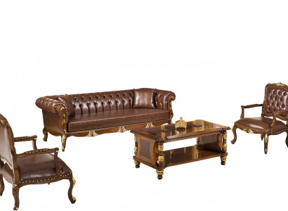 Sofa Set 3tlg Chefzimmer Arbeitszimmer des Geschäftsführers Vorstandsraum Büro