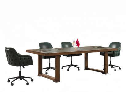 Besprechungstisch 5x Sessel Bürodesign Büroausstattung Arbeitsplatzmöbel 5tlg