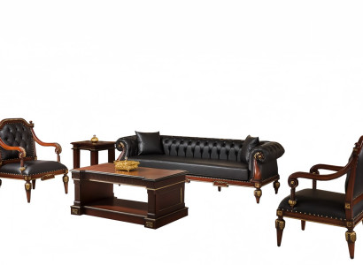 Sofa Set Chefzimmer Geschäftsführer Büro Manager Büromöbel Arbeitszimmer 5tlg