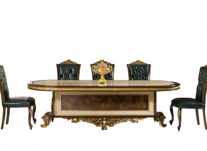 Besprechungstisch Meeting Konferenztisch Barock Esstisch Sessel Tisch 6tlg.