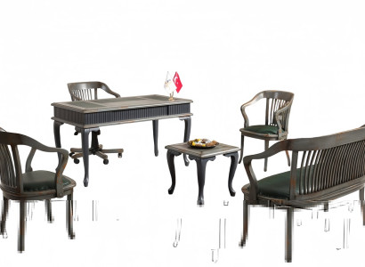 Büromöbel Arbeitszimmer Set Sessel Sofa Couchtisch Schreibtisch Modern Lux 6tlg