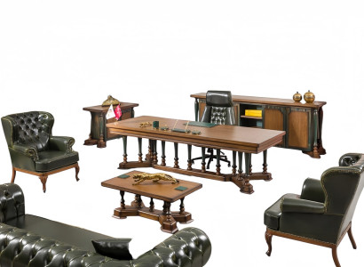 Sofa Set 8tlg Arbeitszimmer Sessel Couchtisch Hochwertig Luxus Schreibtisch 8tlg