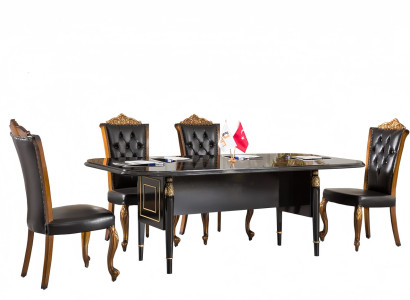 Büroeinrichtung 4xStuhle Besprechungstisch Luxuriös Premium Einzigartig Büro5tlg