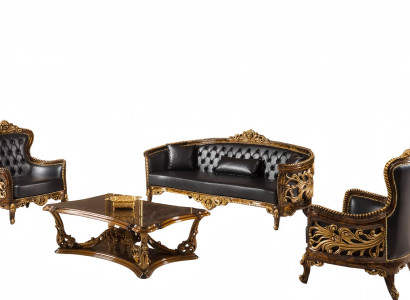 Sessel Sofa Couchtisch Artdéco Arbeitszimmer Sitzkomfort Exklusive Luxus 4tlg