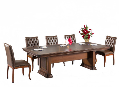 Besprechungstisch Tisch Meeting Esstisch Stuhlgruppe Garnitur Möbel 6 tlg