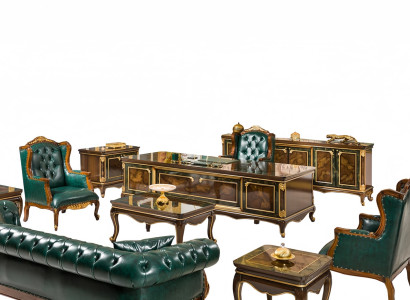 Sofa Set Sessel Couchtisch Büroeinrichtung Art déco Arbeitszimmer Exquisit 10tlg