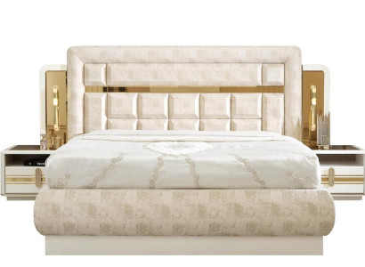 Schlafzimmer Möbel Set Bett 2x Nachttische Polsterbett Gäste Zimmer 3tlg