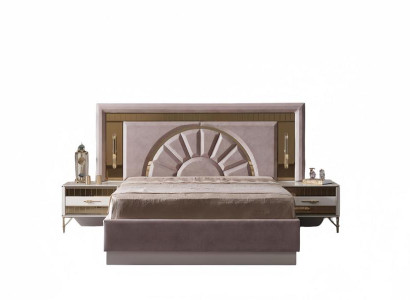 Schlafzimmer Polsterbett Möbel Set Bett 2x Nachttische Gäste Zimmer 3tlg