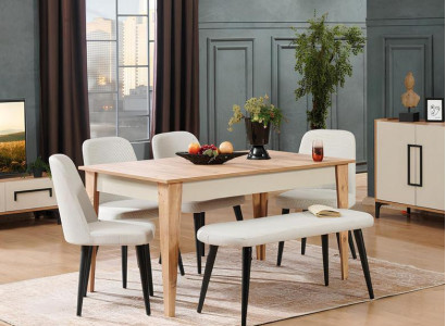 Esstisch Essgruppe Essmöbel-Set Tisch Stuhl Esszimmer Sitzgruppe Esszimmerset