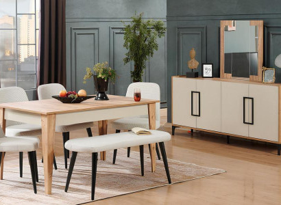 Esstisch Essgruppe Essmöbel-Set Tisch Esszimmer Sitzgruppe Esszimmerset Konsole