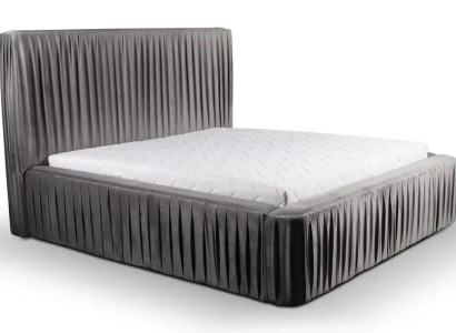 Doppelbett Bett Schlafzimmer 180сm Matratze Grau moderner Stil Hochwertig