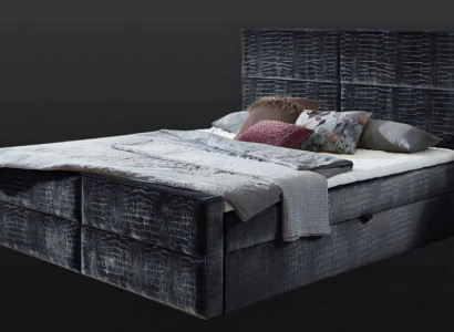 Luxus Doppelbett 180cm Schlafzimmer Bett Moderne Möbel Holz Grau Qualität