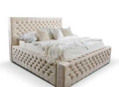 Schlafzimmer Doppelbett Bett 180сm Matratze Beige Chesterfield Stil Hochwertig