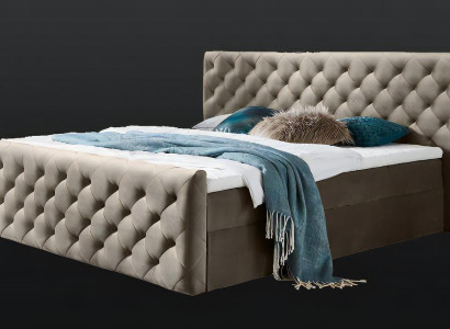 Moderner Doppelbett Bett Schlafzimmer 180сm Matratze Hochwertig Chesterfield