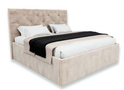 Doppelbett Bett Schlafzimmer 180сm Matratze Beige Chesterfield Stil Hochwertig