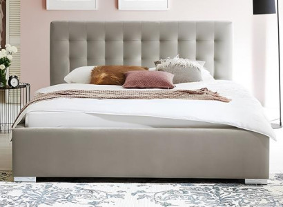 Doppelbett Bett Schlafzimmer 180сm Matratze Grau Chesterfield Stil Hochwertig