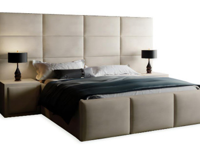 Schlafzimmer Doppelbett Bett 180сm Matratze Beige moderner Stil Holz