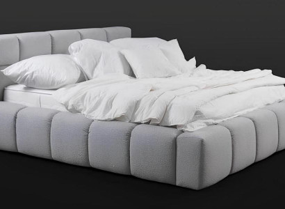 Schlafzimmer Doppelbett Bett 180сm Matratze Grau moderner Stil Holz